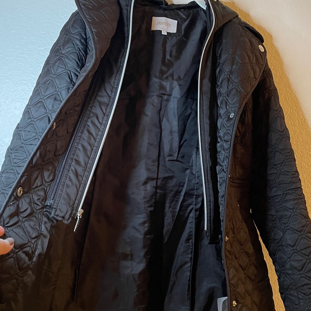 Laundry By Shelli Segal Black Quilted Puffer Coat size S - Picture 11 of 11